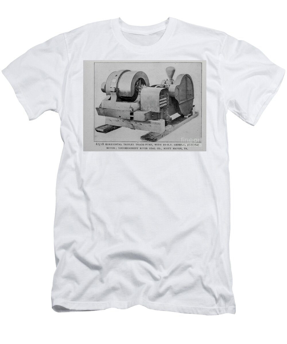Horizontal Triplex Track Pump Ac1 Historic Illustrations T-Shirt