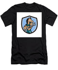 Horse Mechanic Spanner Crest Cartoon Aloysius Patrimonio T-Shirt