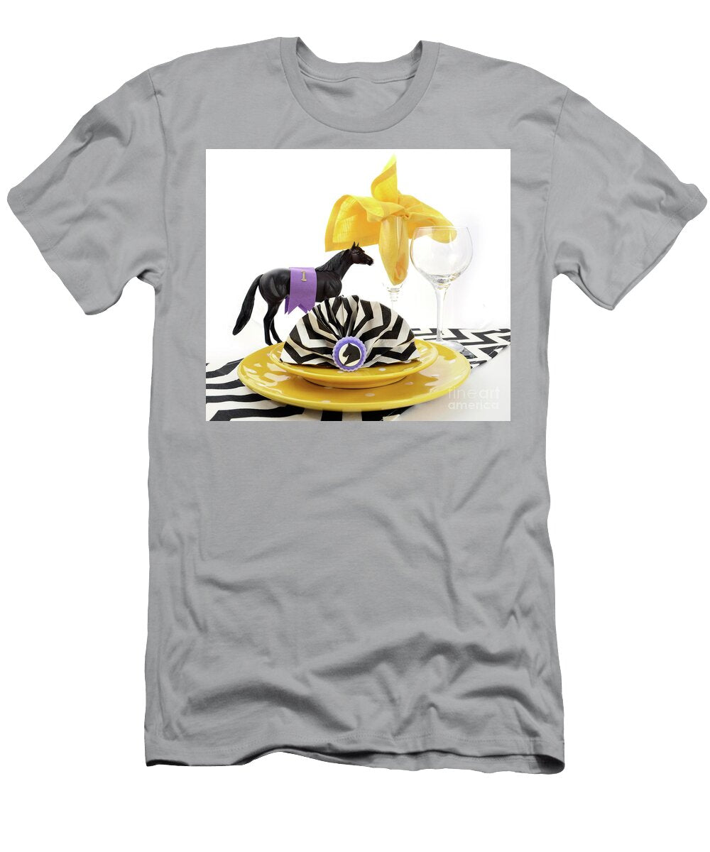 Horse Racing Carnival Event Luncheon Table Place Setting Milleflore Images T-Shirt