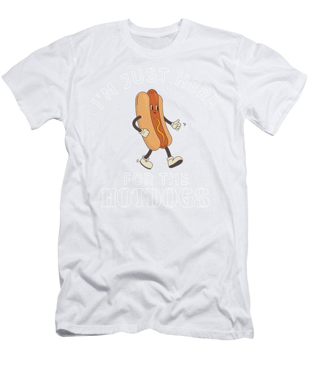 Hot Dog Im Just Here for the Hotdogs Eva Davis T-Shirt