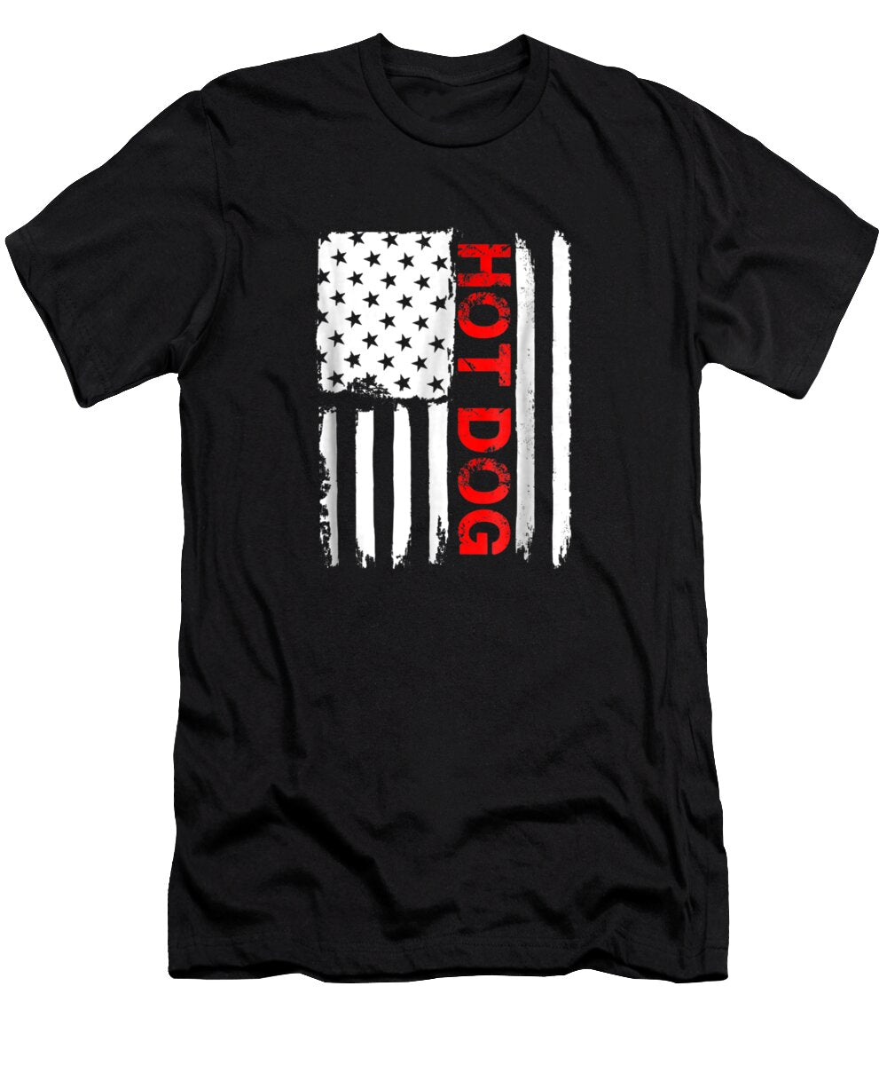 Hot Dog July 4th American Flag Bbq Hotdog Gift Framed Art Prints Wall Art Canvas and Posterpng Alex Art T-Shirt