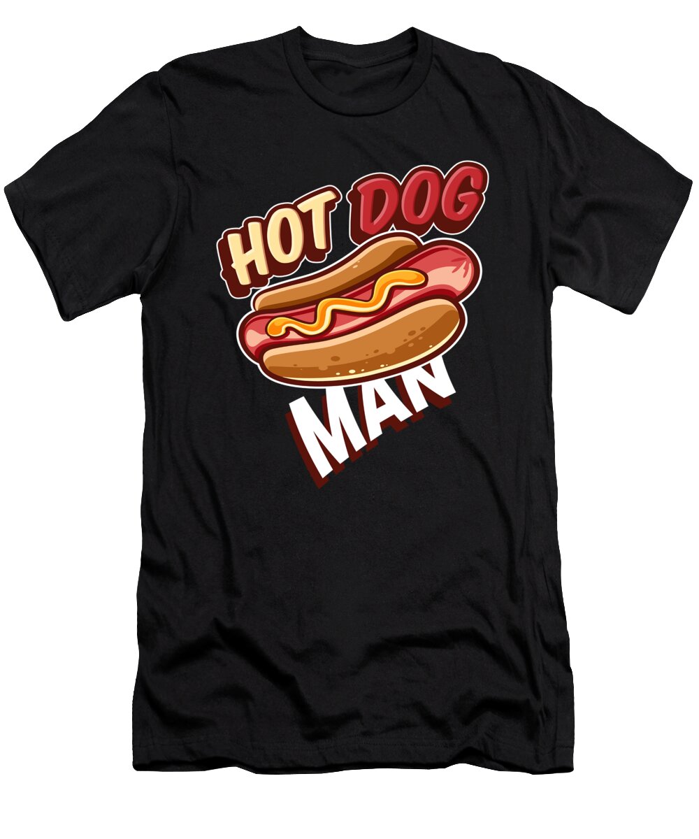 Hot Dog Man Fast Food Sausages Moon T-Shirt