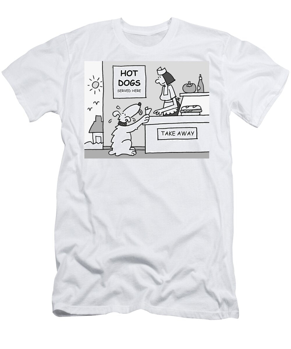 Hot Dogs Served Here Sweaty Dog Placing an Order Mike Flanagan T-Shirt
