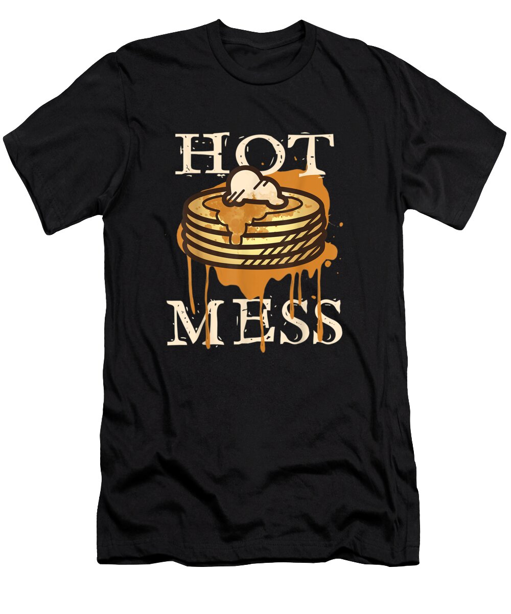 Hot Mess Short Stack of Pancakes Full of Syrup Framed Art Prints Wall Art Canvas and Posterpng Alex Art T-Shirt