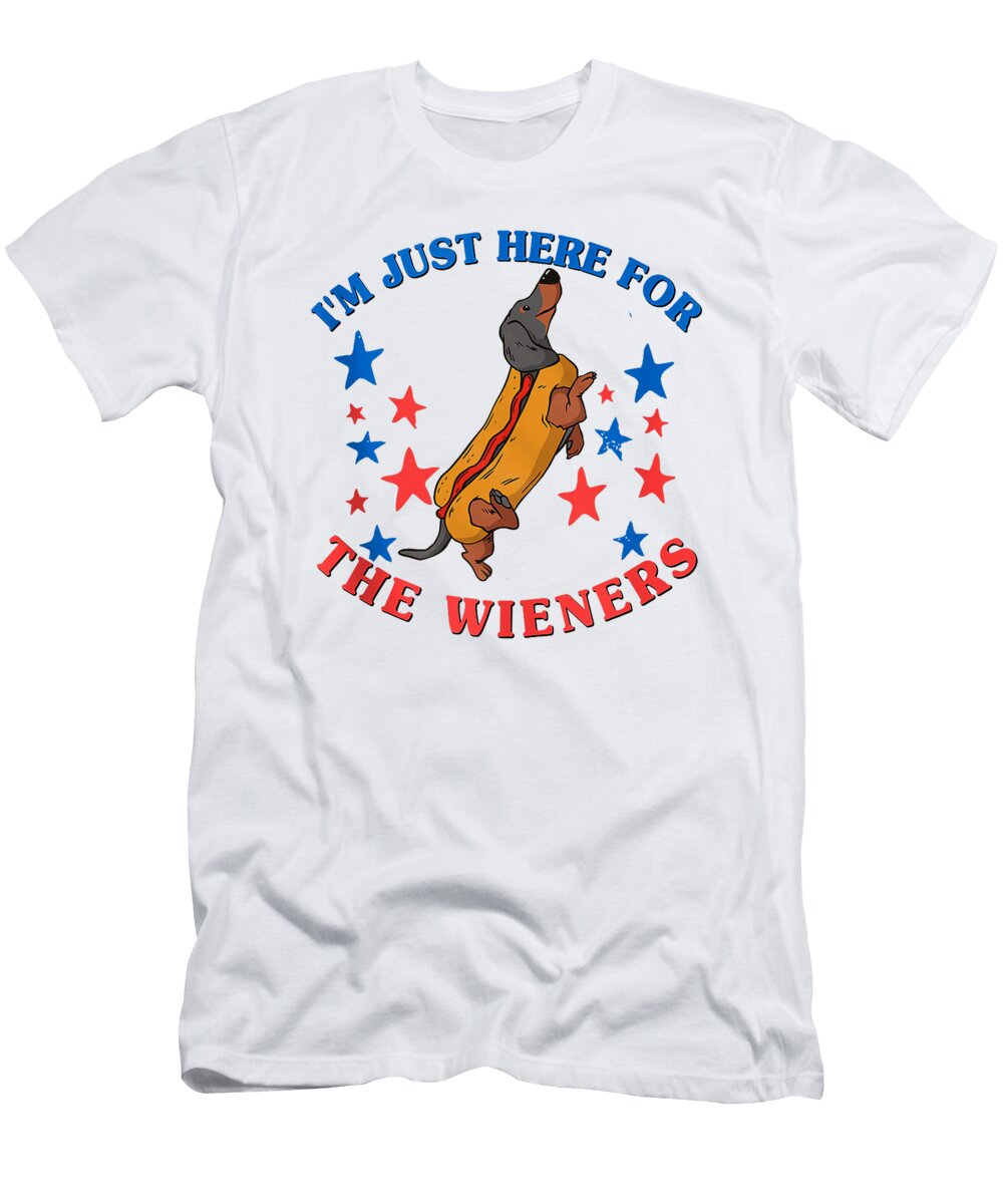 Hotdog Dachshund Hot Dog Im Just Here for the Studi Alex T-Shirt
