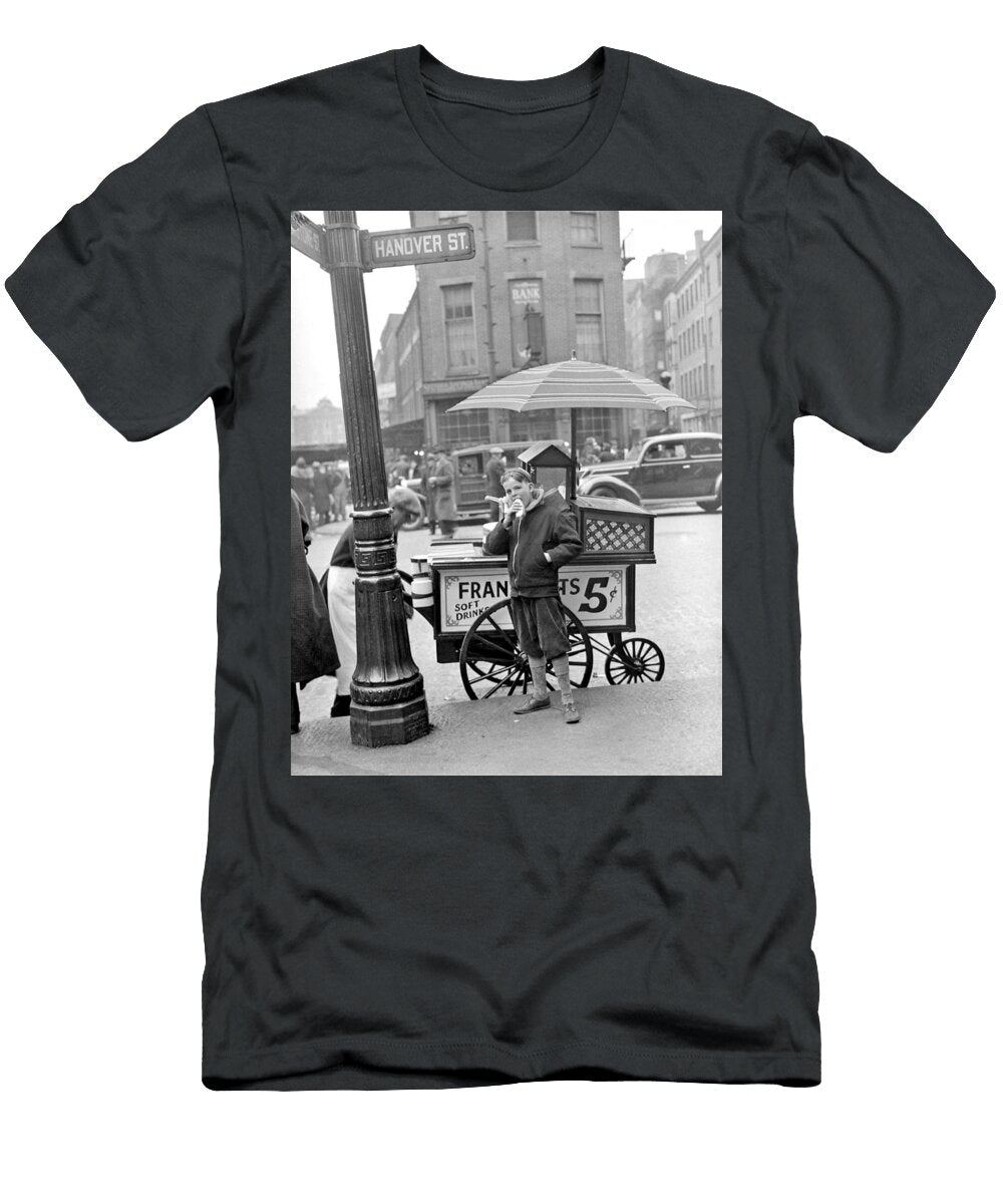 Hotdog Stand in North End Corner of Hanover and Blackstone Street Boston 1937 Celestial Images T-Shirt
