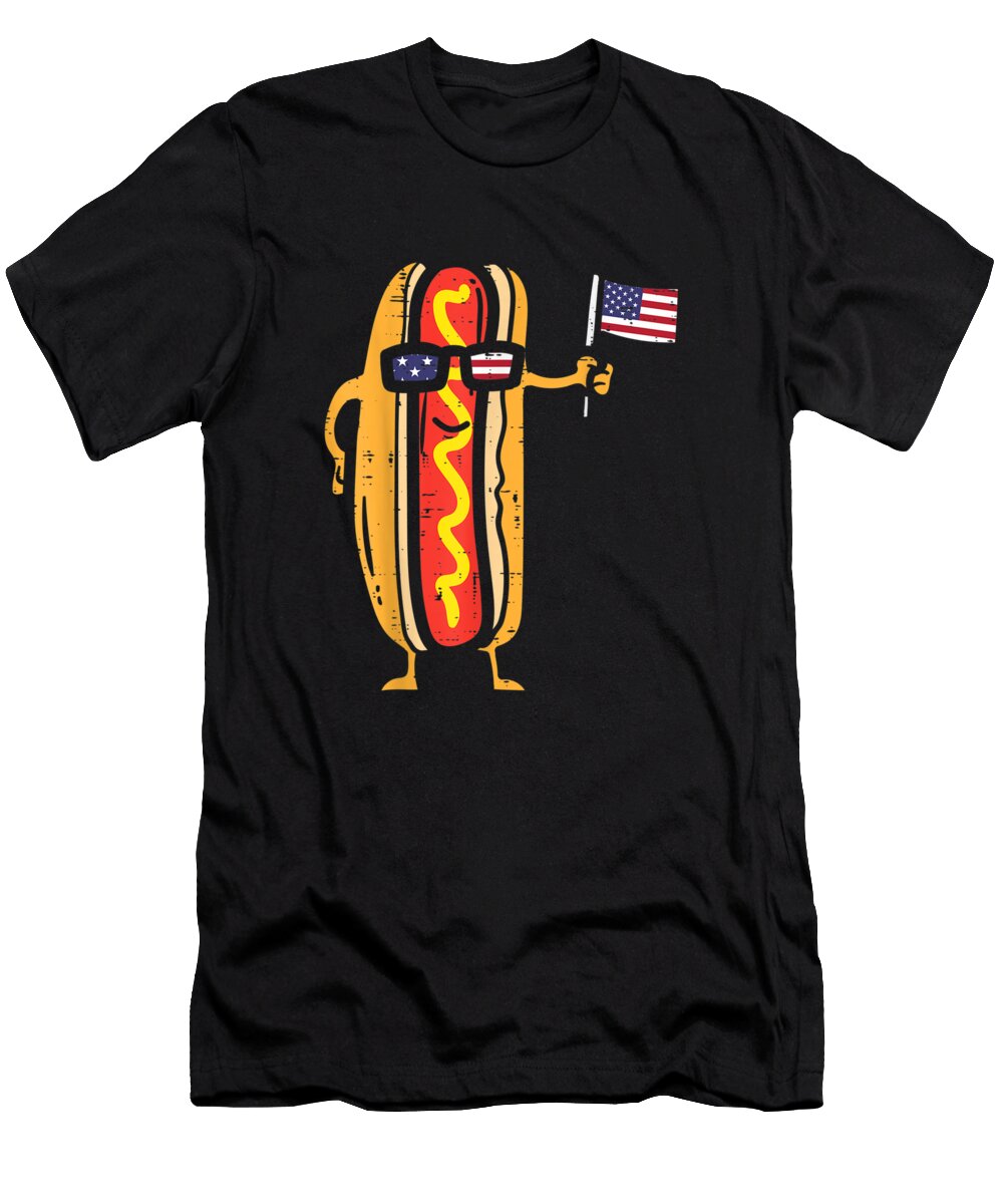 Hotdog Sunglasses American Flag USA Funny 4th of July Fourth Framed Art Prints Wall Art Canvas and Posterpng Alex Art T-Shirt