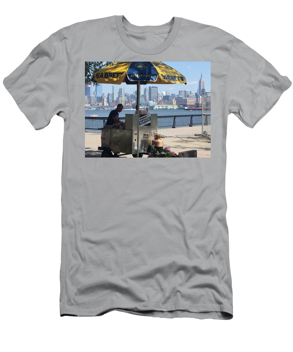 Hotdog Vendor on the Hudson Iii Caren Aronson T-Shirt