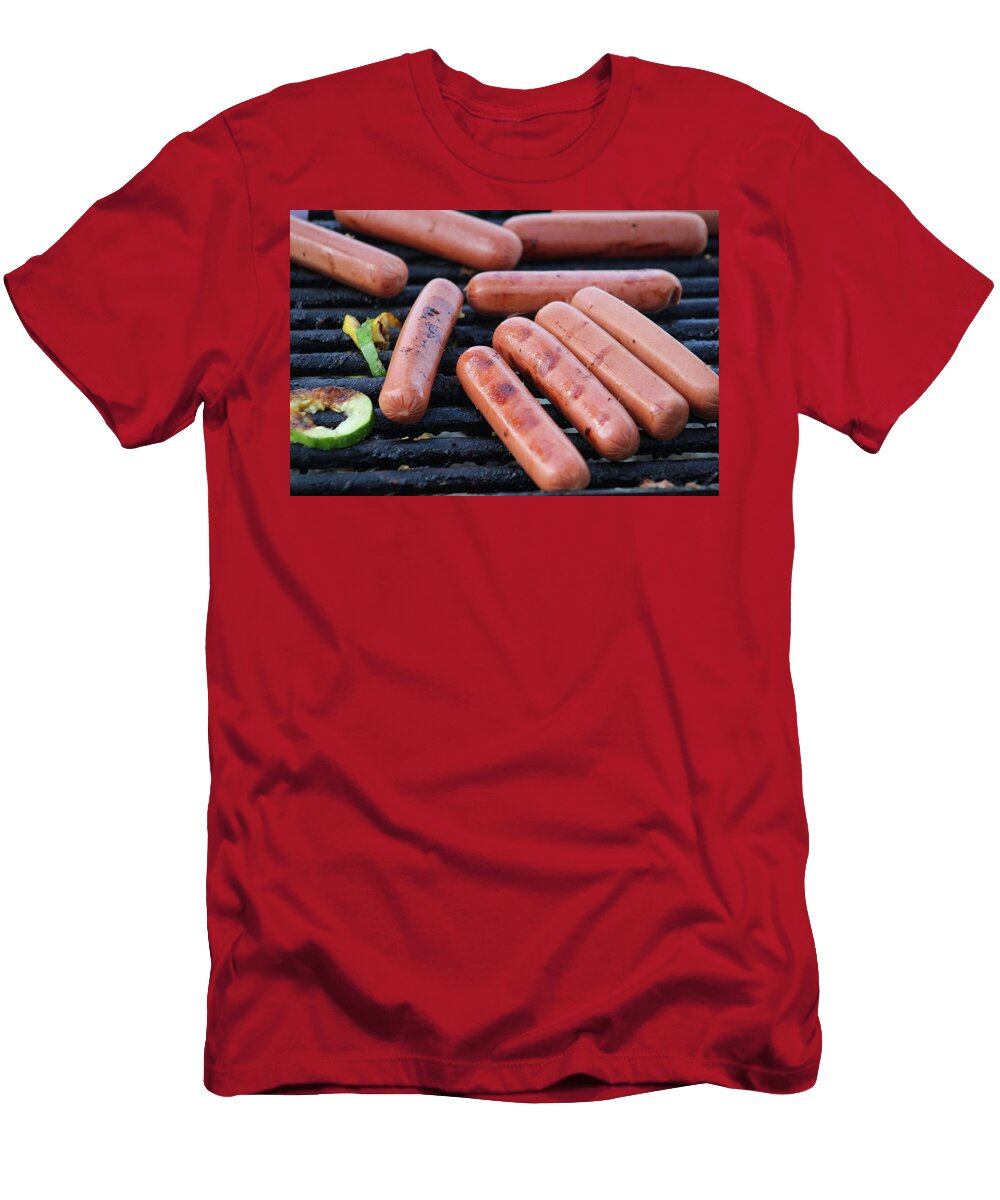 Hotdogs on a Grill Steven K Carll T-Shirt