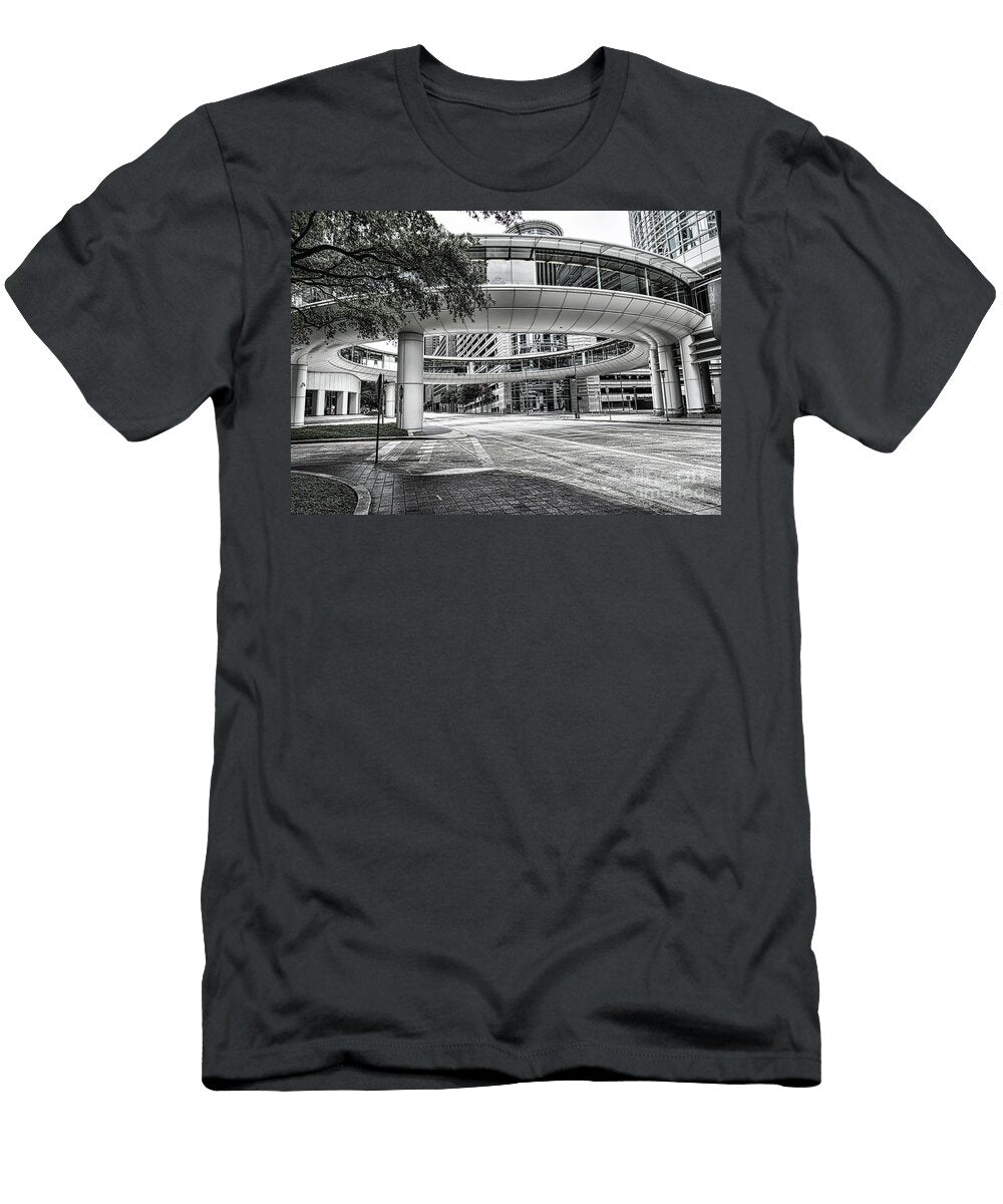 Houston Chevron Sky Bridge Bw Tod and Cynthia Grubbs T-Shirt