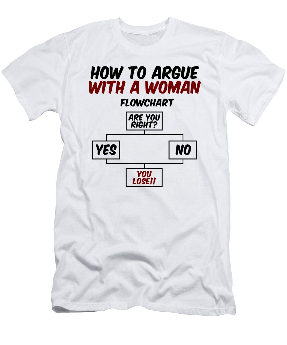 How to Argue with a Woman Flowchart Jacob Zelazny T-Shirt