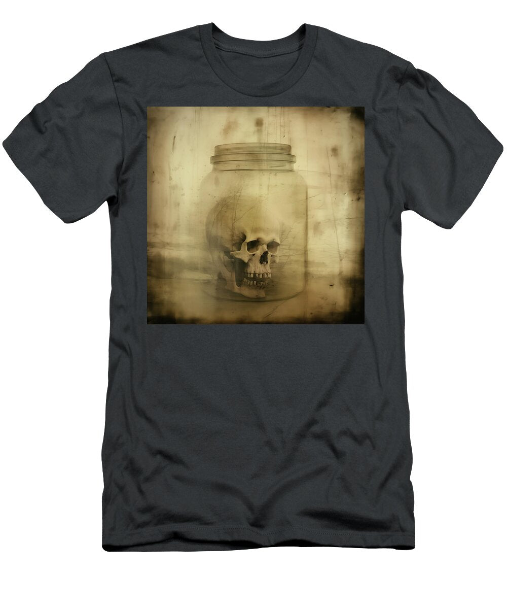 Human Skull in a Large Glass Jar Yo Pedro T-Shirt