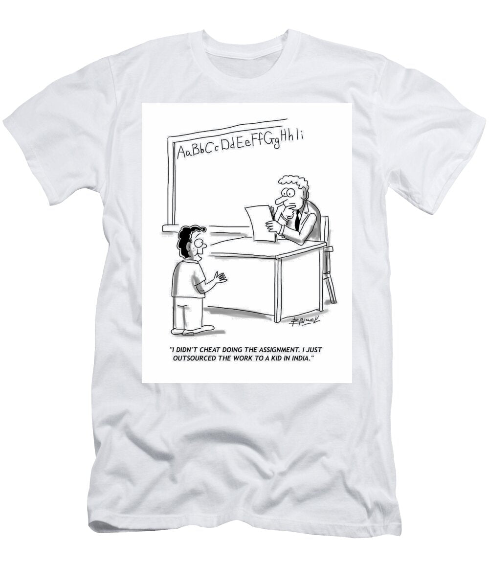 I Didnt Cheat Doing the Assignment I Just Outsourced Douglas Blackwell T-Shirt