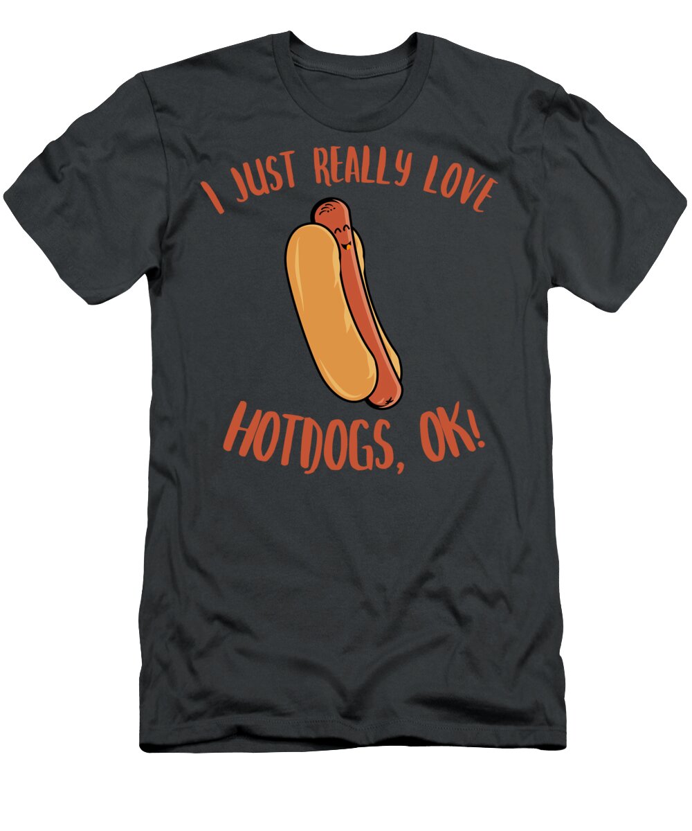 I Just Really Love Hotdogs Ok Kawaii Hot Dog Yvette Lloyd T-Shirt
