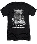 I Like Anime and Books Bookish Cat Reading a Book Bookworm Maximus Designs T-Shirt
