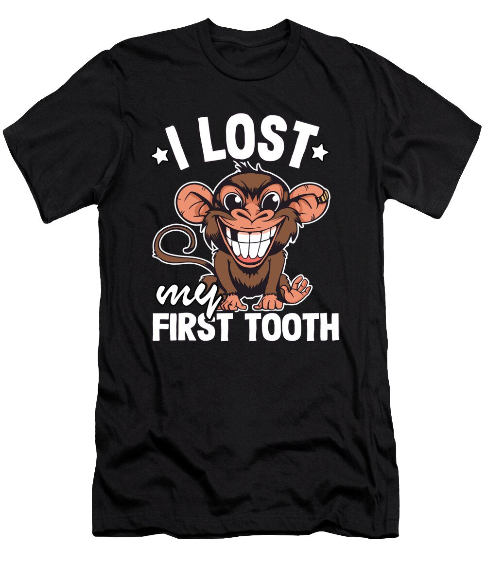 I Lost My First Tooth Tooth Fairy Teeth Out Monkey Boys Lisa Stronzi T-Shirt