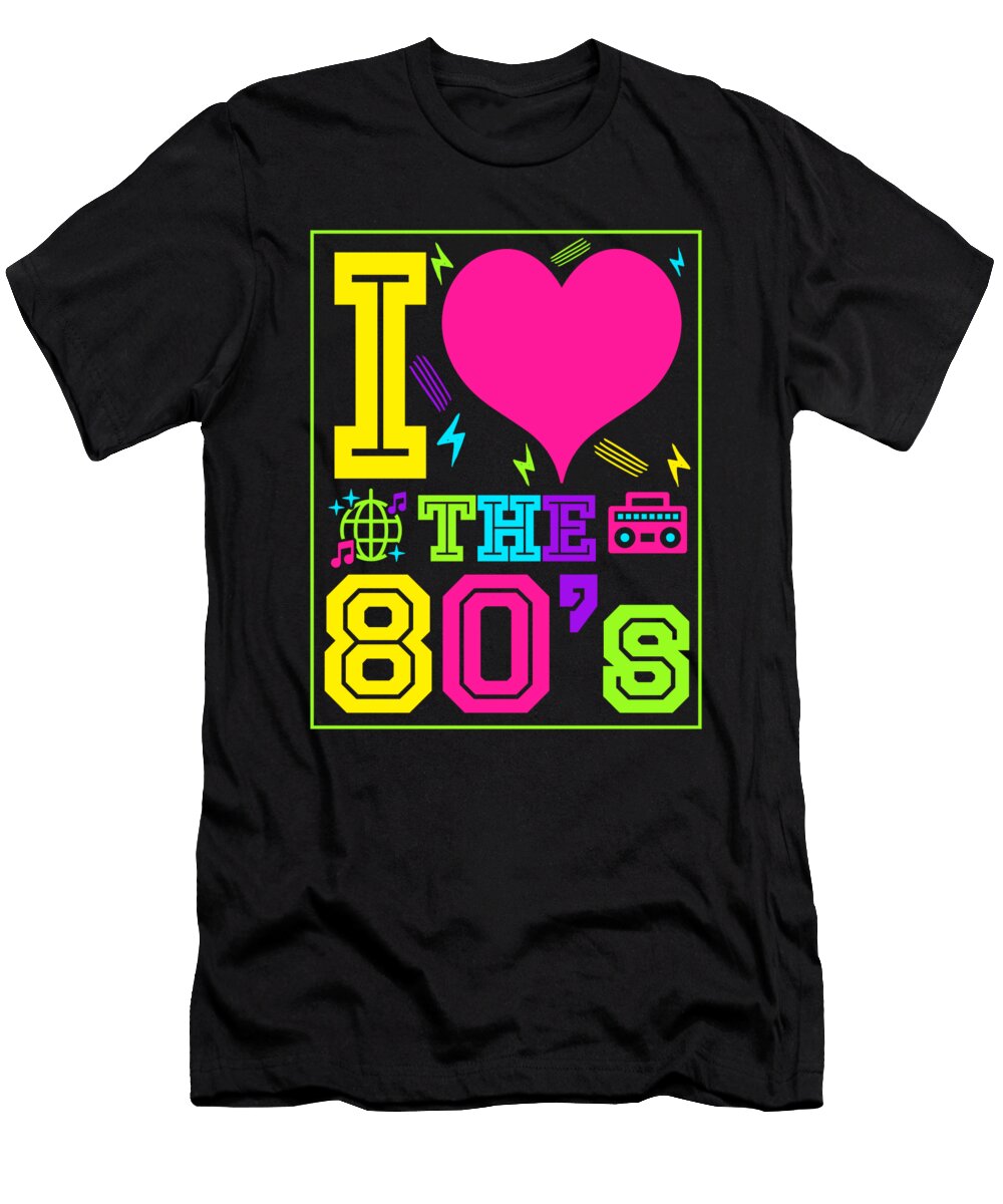 I Love 80s Vintage Retro Glow Party Bi Nutz T-Shirt