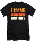 I Love Burger and Fries Fastfood Heart Shaped Food Alessandra Roth T-Shirt