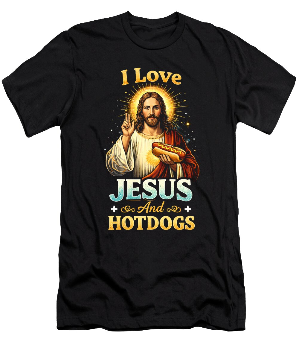 I Love Jesus and Hotdogs John Lutheran T-Shirt