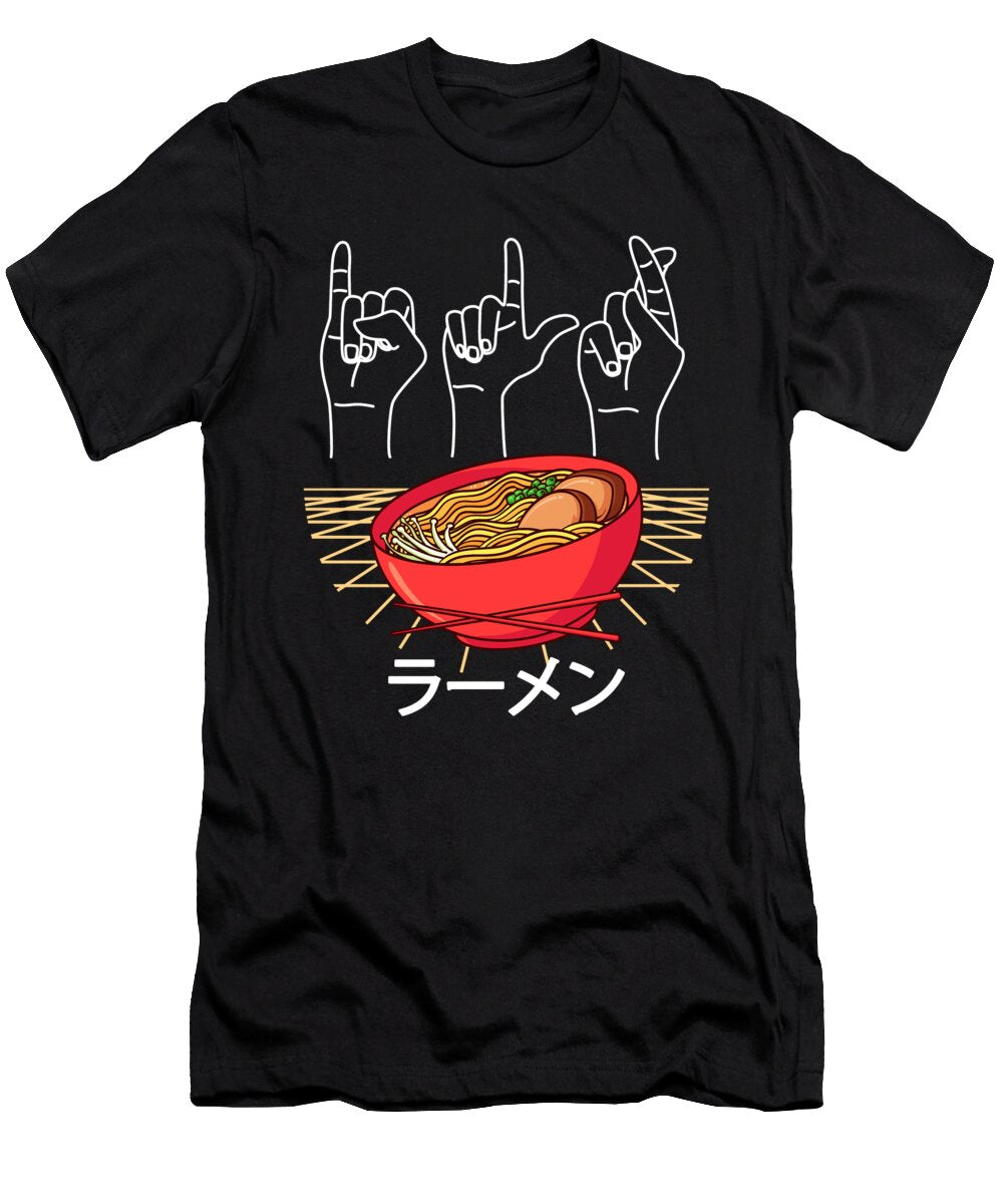 I Love Ramen Noodle Asl Sign Language Bastav T-Shirt