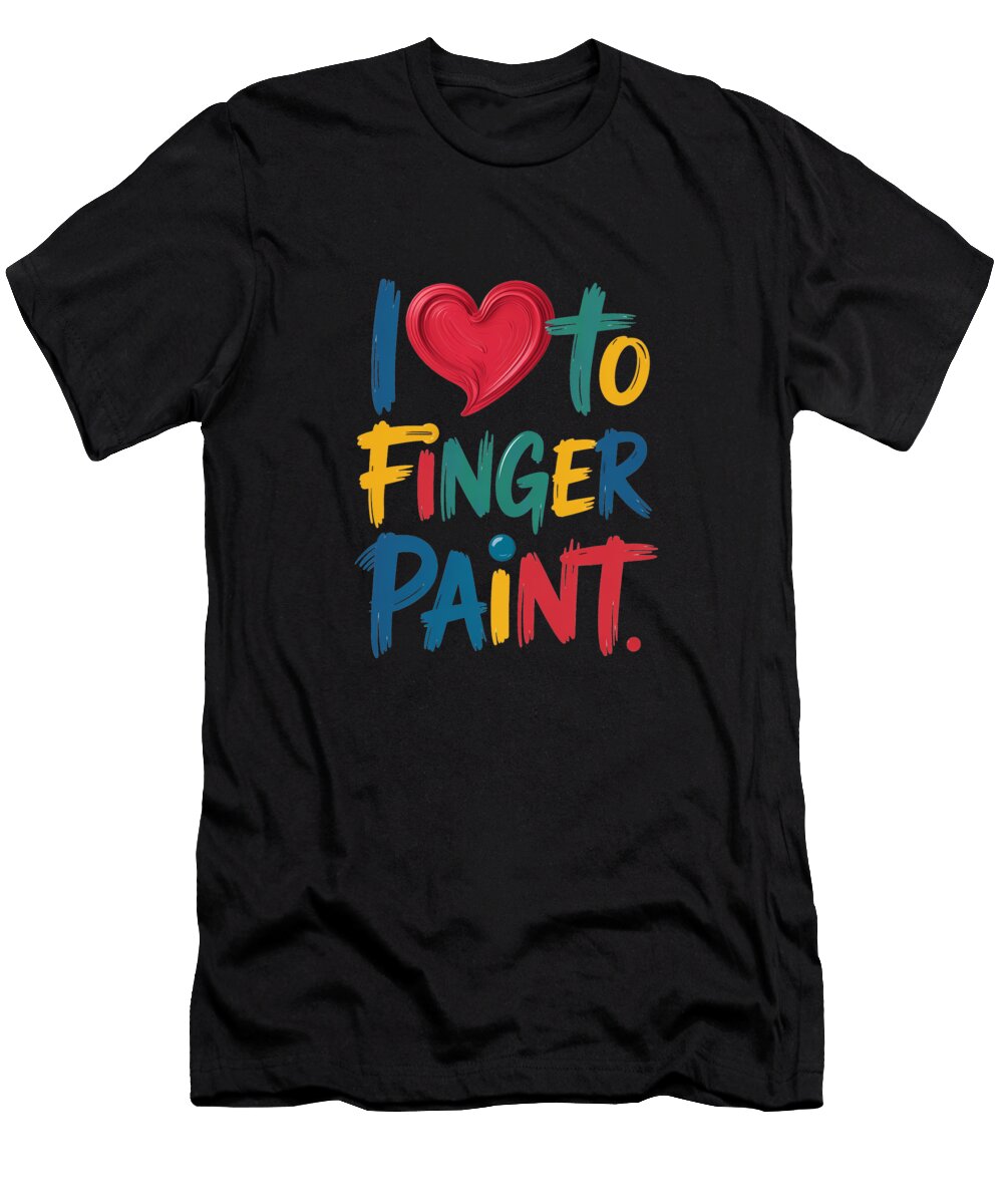 I Love to Finger Paint Rainbow Colors Moon T-Shirt