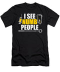 I See Numb People Funny Dental Pun Dentist Humor Yellow Henry B T-Shirt