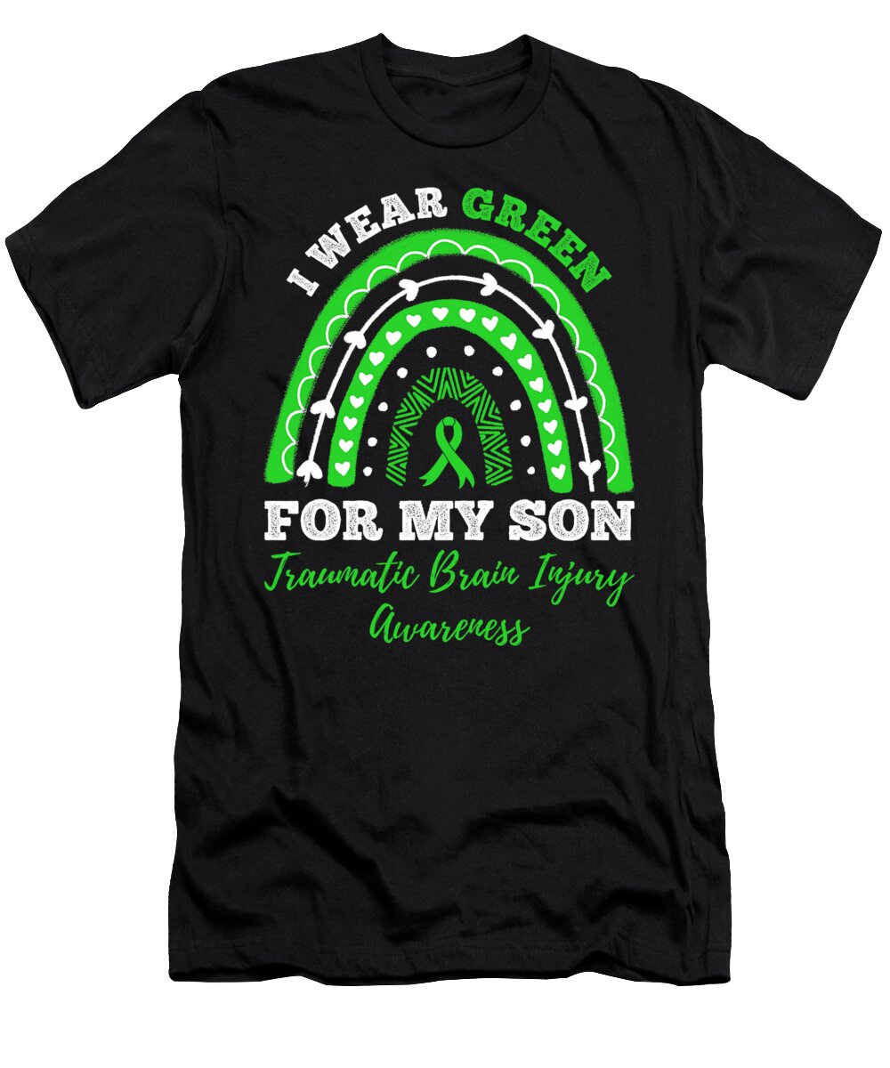 I Wear Green for My Son Rainbow Tbi Awareness Thepassionshop T-Shirt