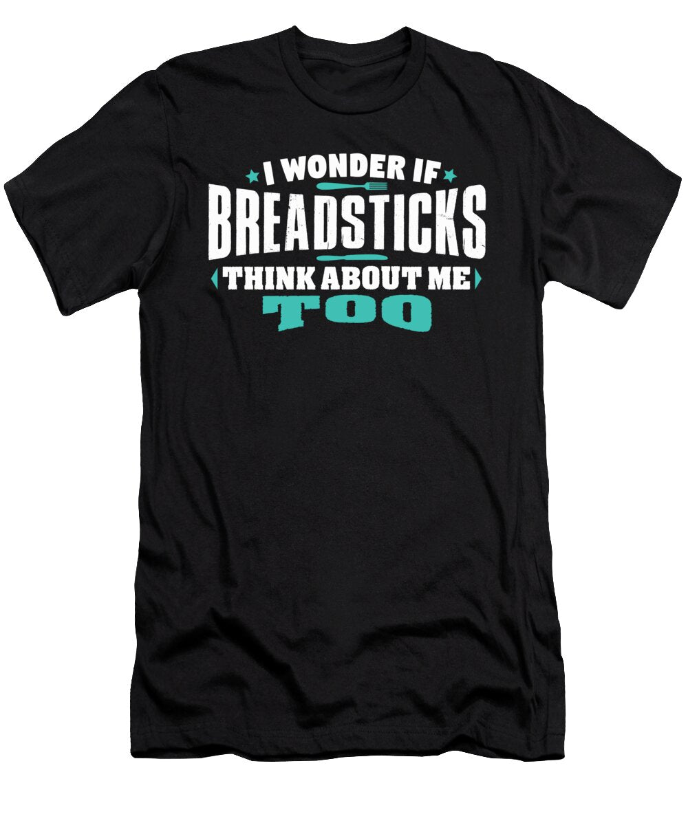 I Wonder If Breadsticks Think About Me Too Food Lover Orange Pieces T-Shirt