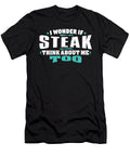 I Wonder If Steak Think About Me Too Food Lover Orange Pieces T-Shirt
