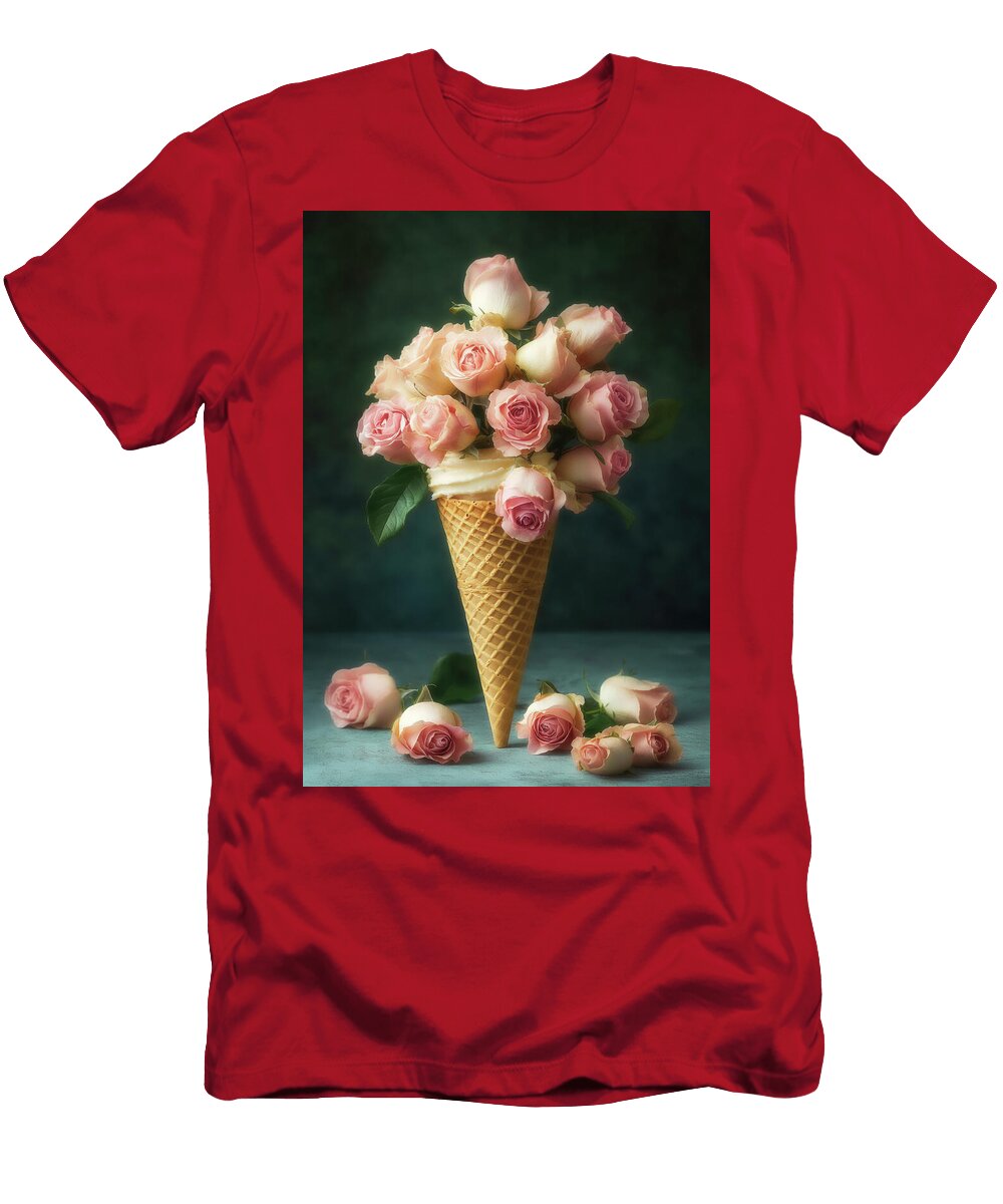 Ice Cream Cone Filled with Roses Garry Gay T-Shirt