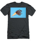 Ice Cream Cone with Coffee Beans Isolated on Blue Dorin Puha T-Shirt