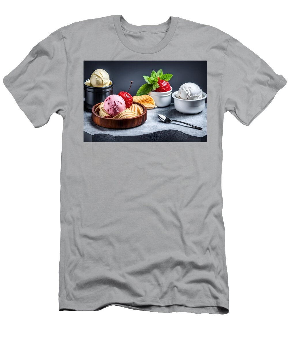 Ice Cream Dessert Dairy Sundae Sweets Treats Fruits Strawberry Flavors Delicious More Than Pictures T-Shirt