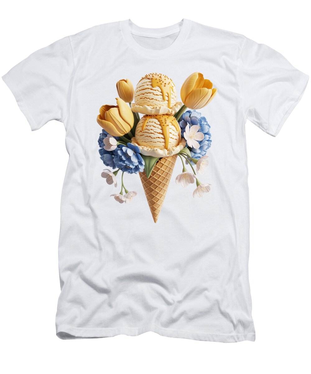 Ice Cream Floral Delight Joanna Redesiuk T-Shirt