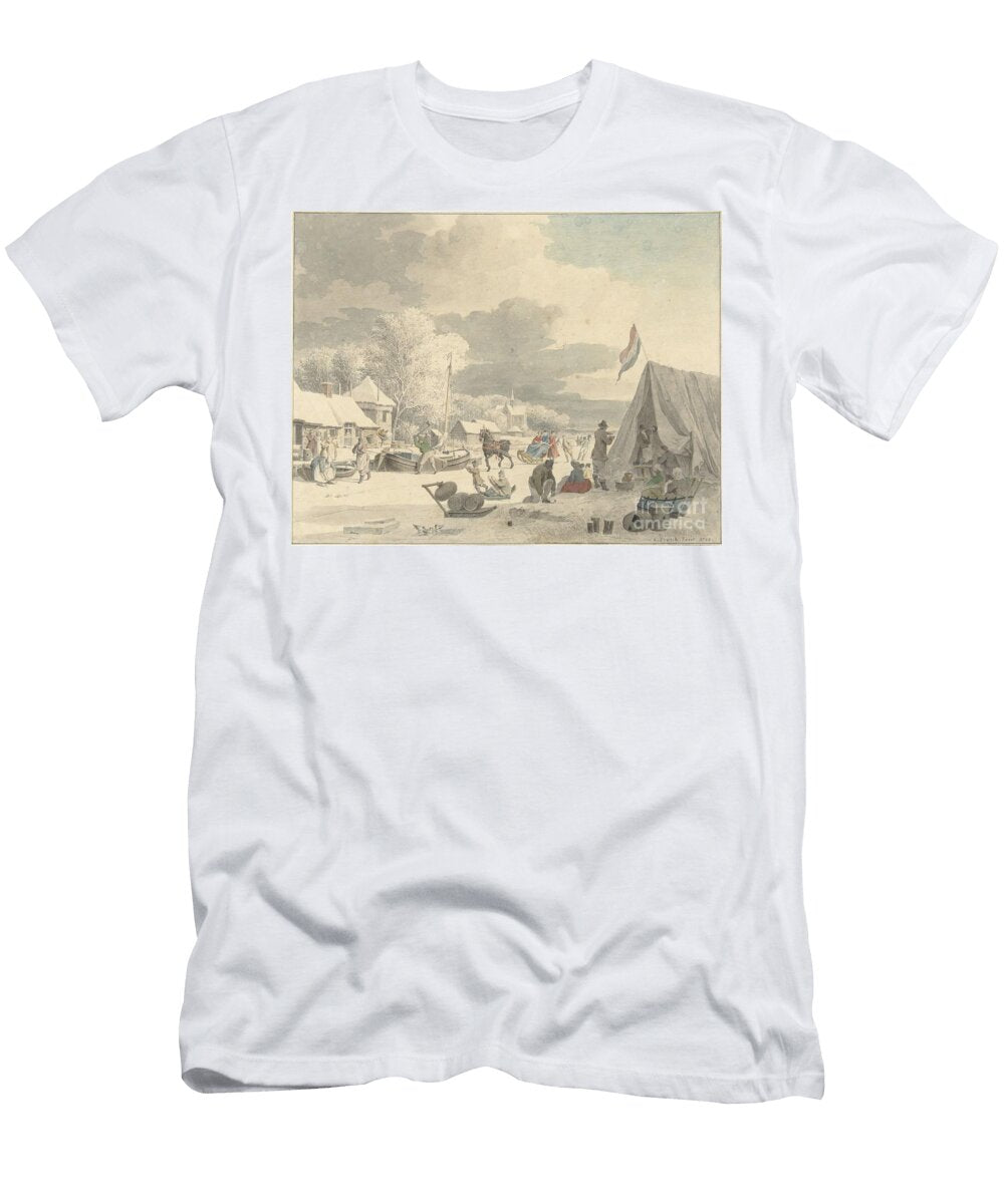 Ice Cream on a Frozen Canal Cornelis Pronk 1748 Cornelis Pronk T-Shirt