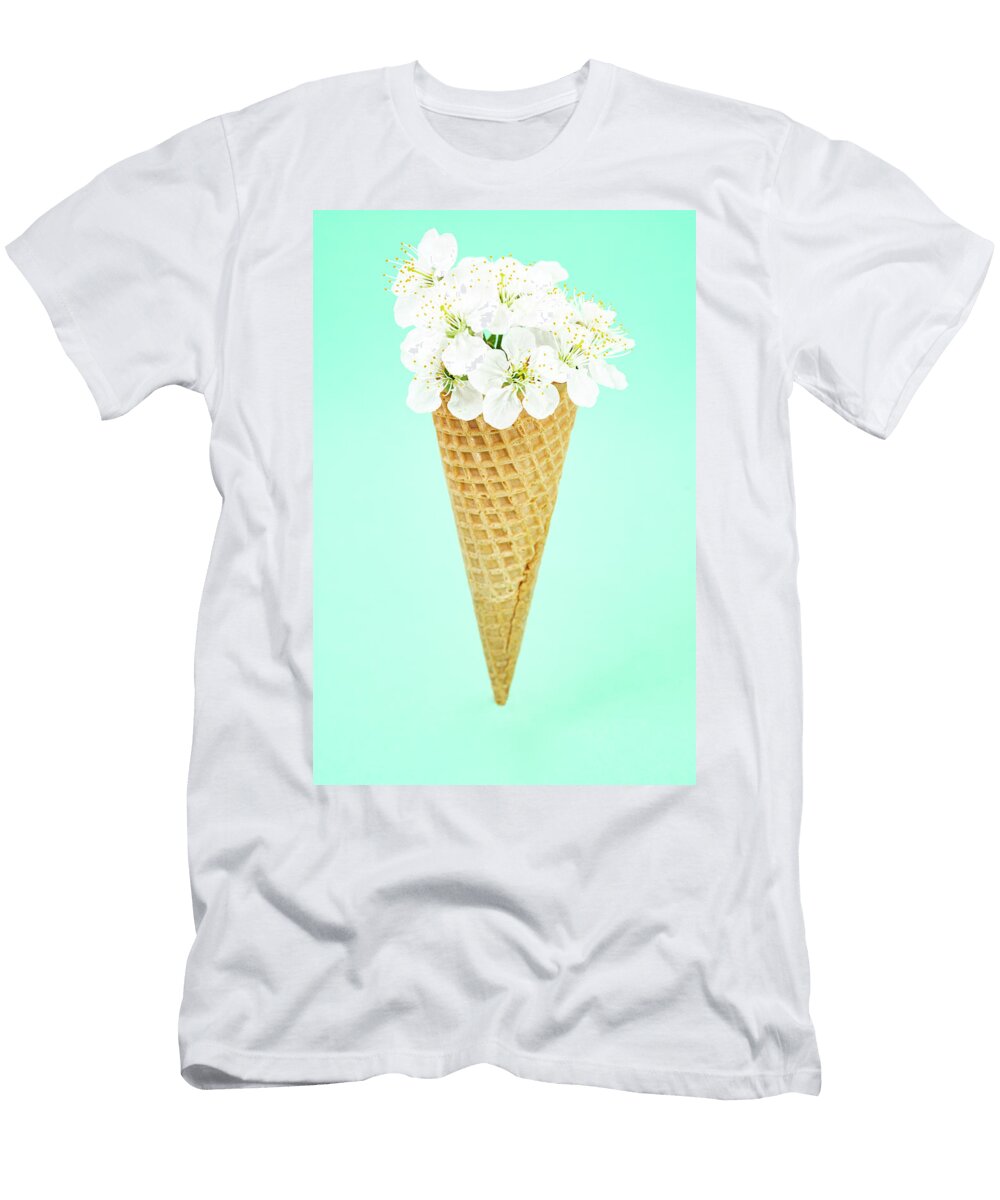 Ice Cream Waffle Cone with Apple Flowers Dorin Puha T-Shirt