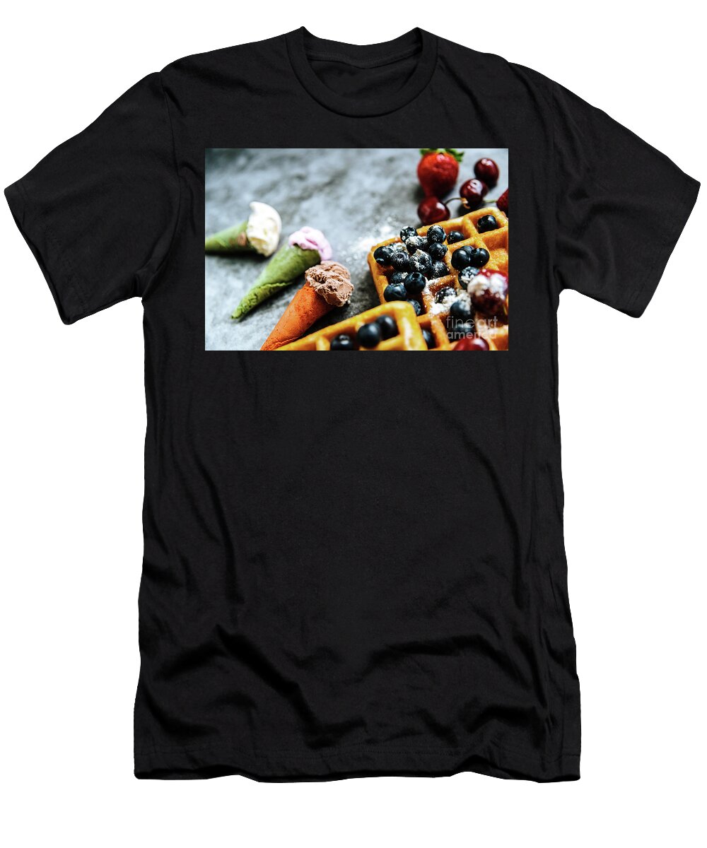 Ice Creams and Waffles with Tasty Red Fruits Full of Healthy Vit Joaquin Corbalan T-Shirt
