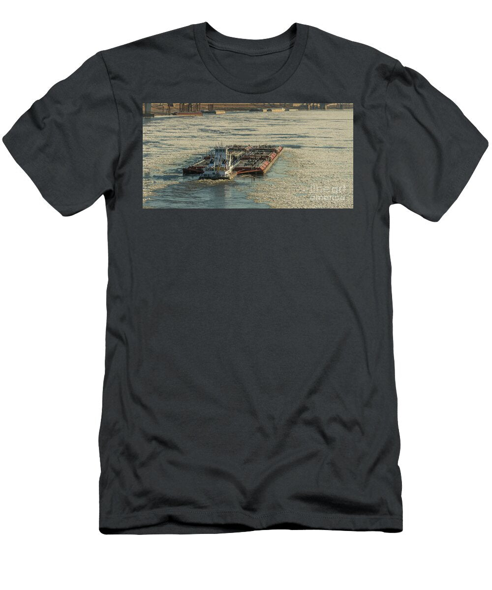 Ice on the Mississippi River in St Louis Garry Mcmichael T-Shirt