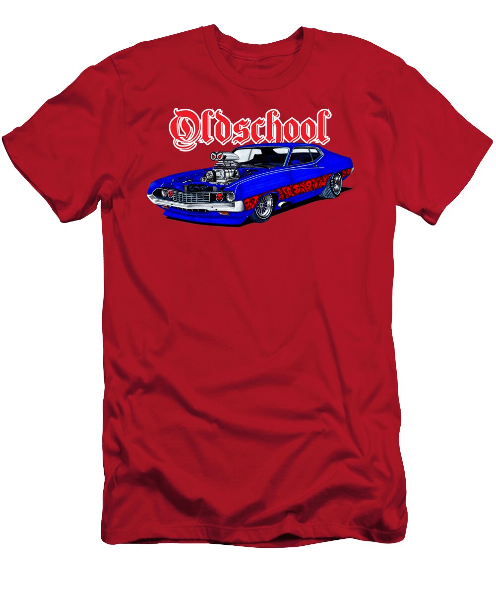 Iconic Legendary American Old School Muscle Car Ford Torino Coupe V8 Supercharged Vladyslav Shapovalenko T-Shirt