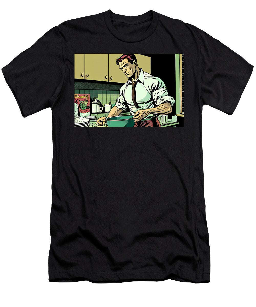 Illustration Comic Cartoon Style of Retro Vintage Businessman Housekeeper Dishwasher Pride Onionmarket T-Shirt