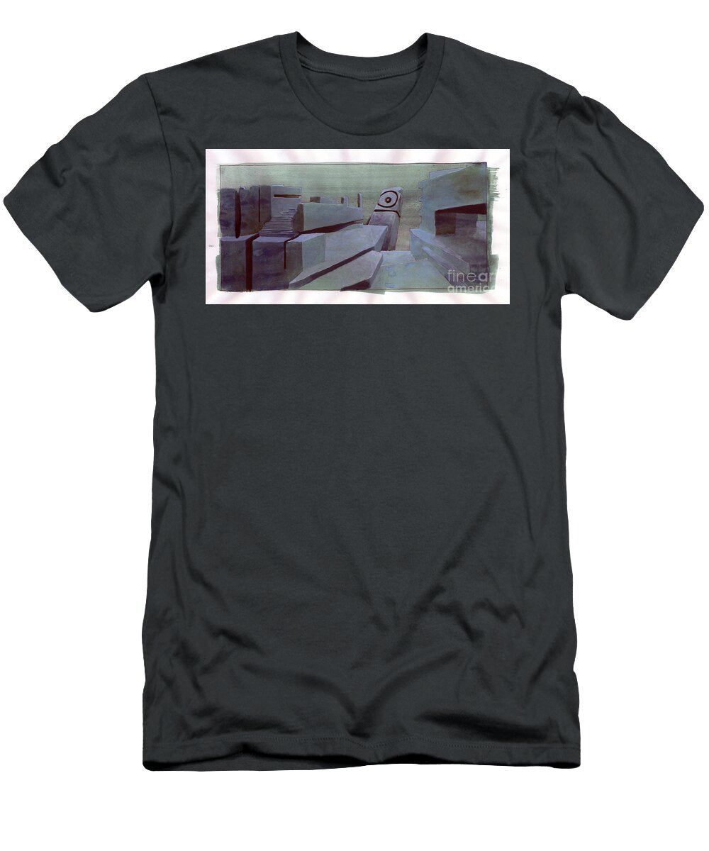 Illustration of the Myth of the Island Disappeared Under the Atlantis Sea the Ruins of the Legendary Island in the Depths of the Sea Colour Drawing By Alessandro Lonati Alessandro Lonati T-Shirt