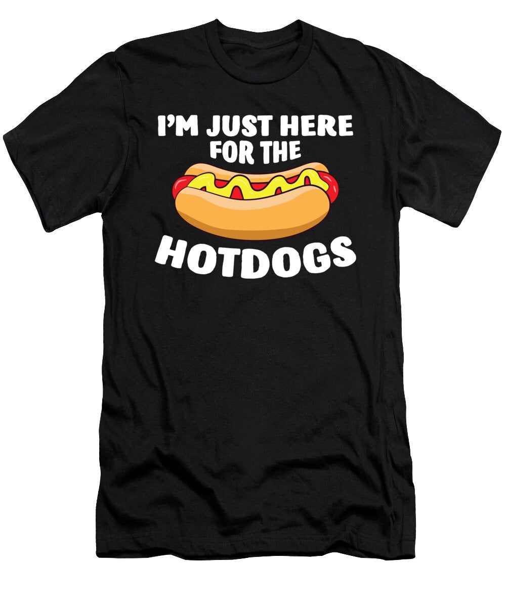 Im Just Here for the Hotdogs Funny Hot Dog Eq Designs T-Shirt