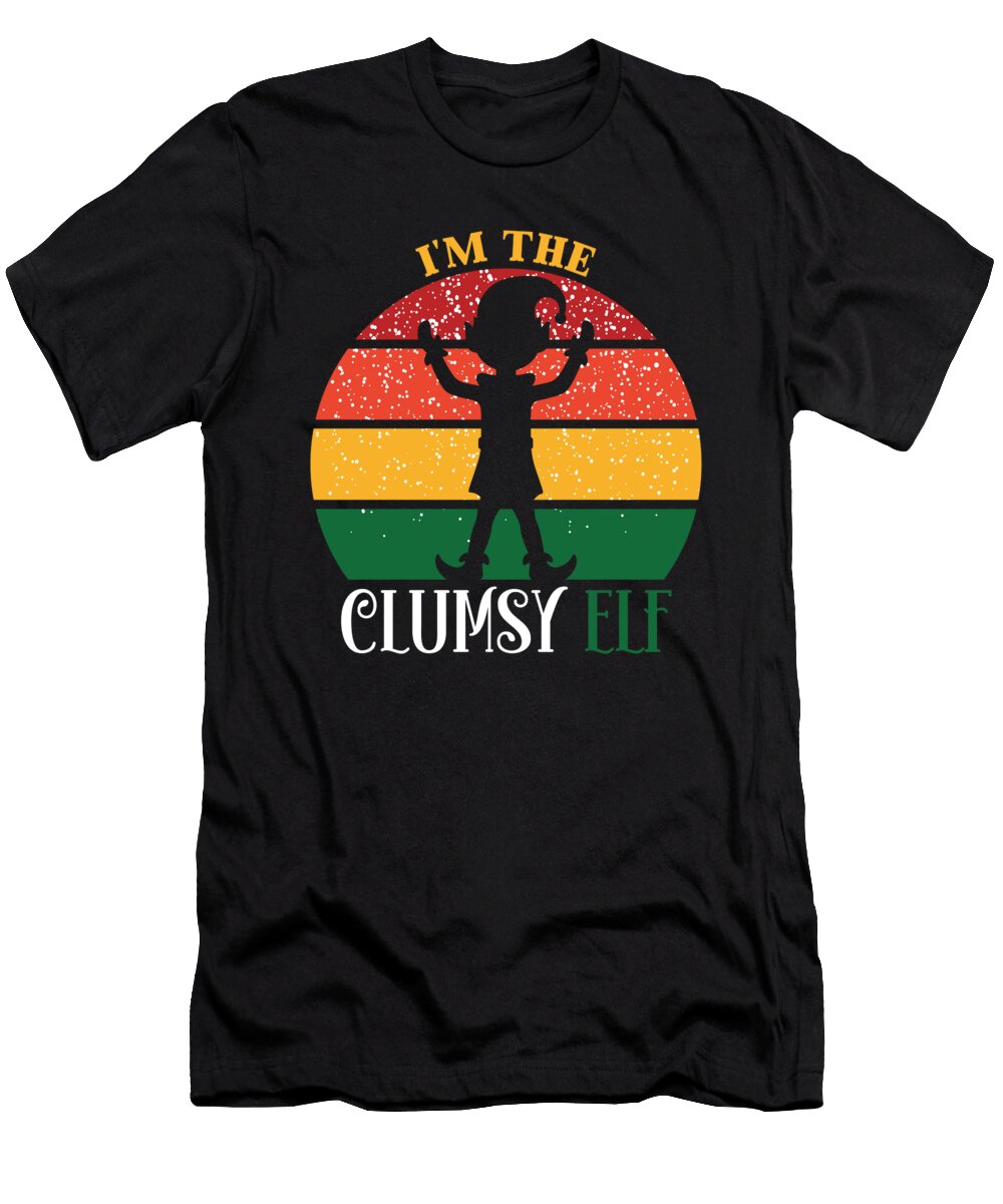 Im the Clumsy Elf Matching Christmas Vintage and Words T-Shirt