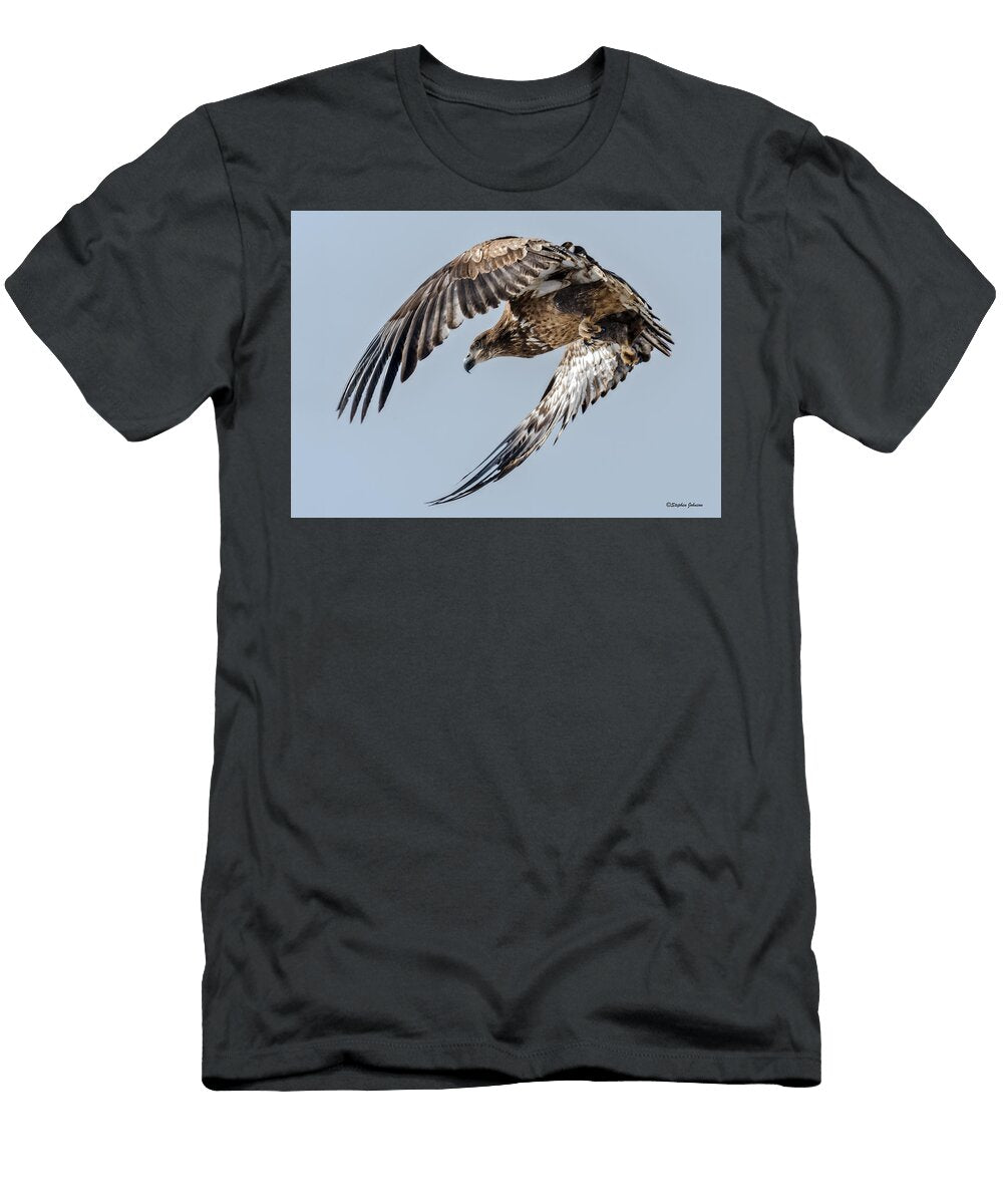 Immature Bald Eagle Leaving a Perch Stephen Johnson T-Shirt