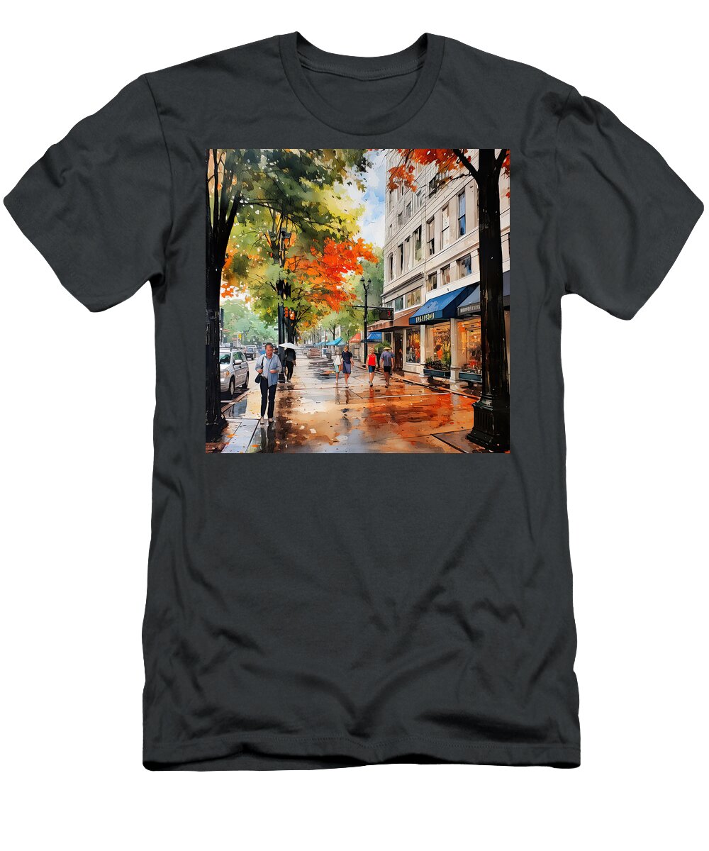 Impressionist Autumn Downtown Lourry Legarde T-Shirt