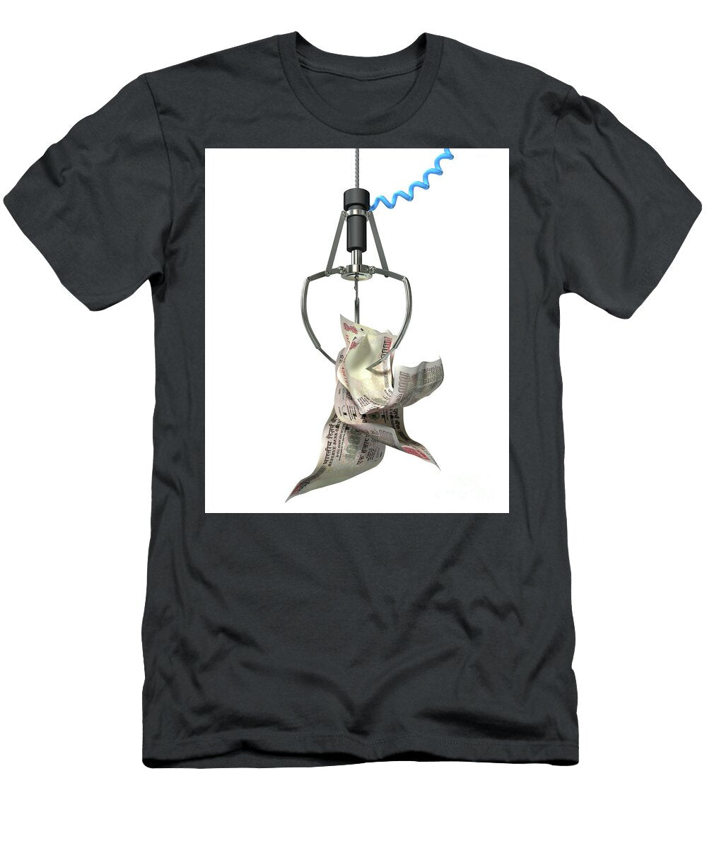Indian Rupees in a Robotic Claw Allan Swart T-Shirt