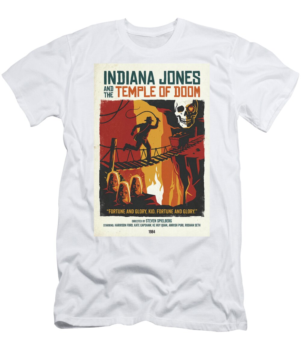 Indiana Jones and the Temple of Doom Minimal Movie Poster Retro Film Poster Vintage 1984 Sampadart Gallery T-Shirt