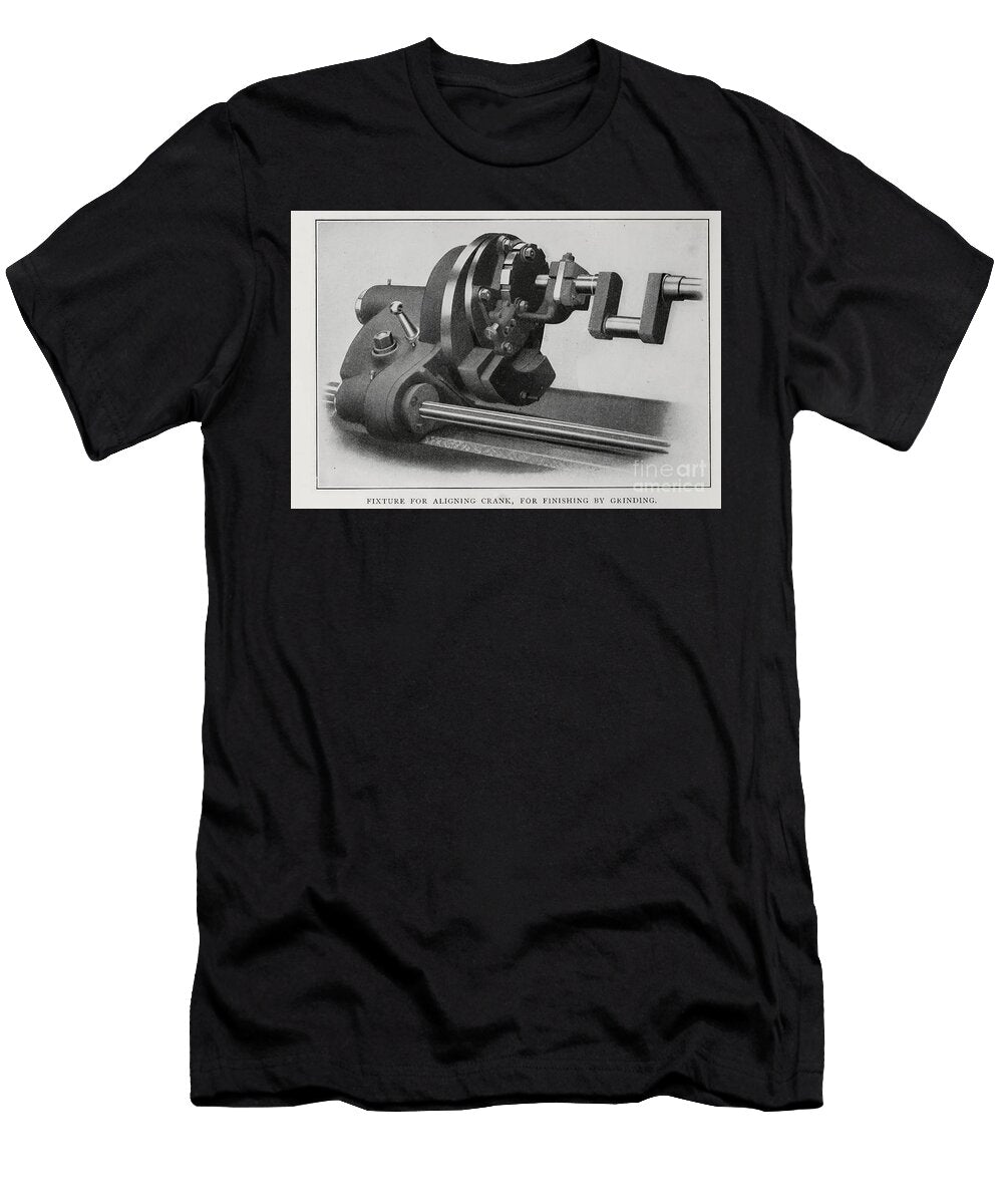Industrial Machine Aligning Crankshaft for Grinding Process Av5 Historic Illustrations T-Shirt