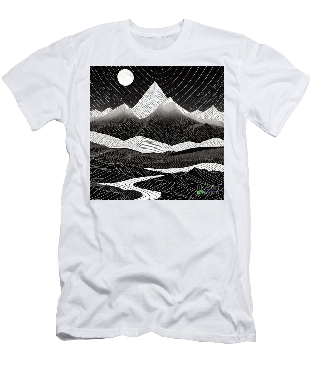 Ink Peaks Geometry Mountain Majesty 74 Benito Del Ray T-Shirt