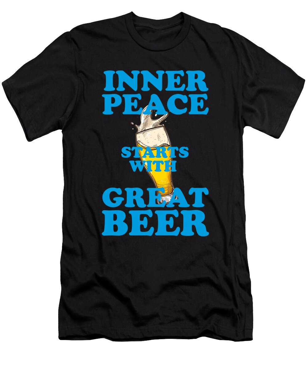 Inner Peace Starts with Great Beer Jacob Zelazny T-Shirt