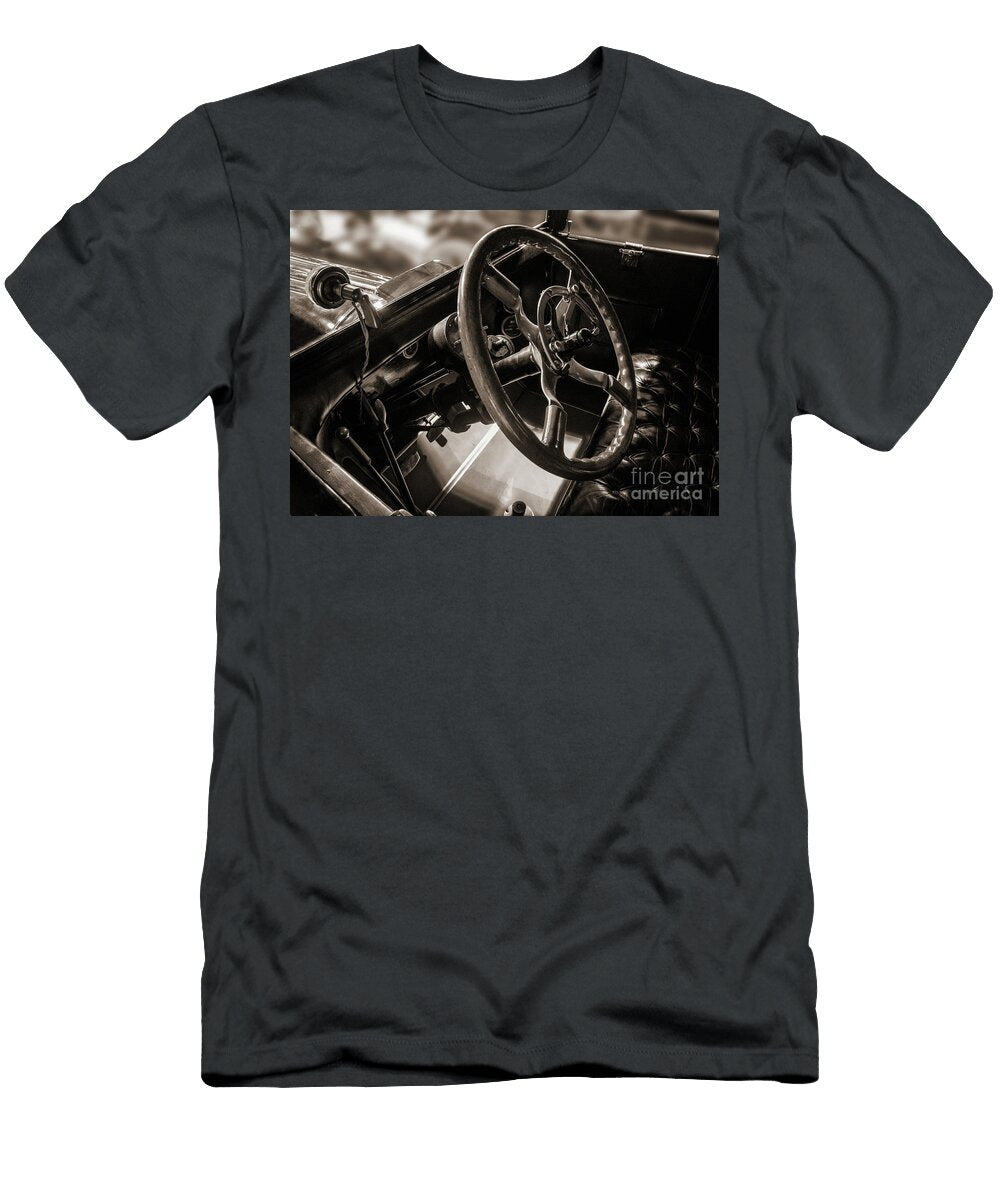 Inside a 1916 Packard Twin Six Bw Anthony Ellis T-Shirt